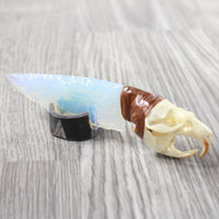 Muskrat Skull Handle Opalite Blade Ornamental Knife #0250     Mountain Man Knife