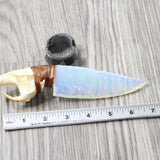Muskrat Skull Handle Opalite Blade Ornamental Knife #0250     Mountain Man Knife