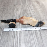Deer Foot Handle Obsidian  Blade Ornamental Knife # 24968