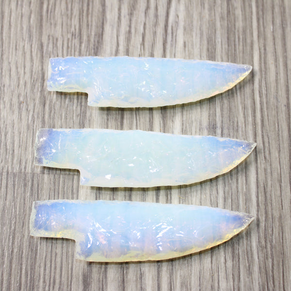 3 Small Opalite Ornamental Knife Blades  #8250    Mountain Man Knife