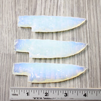 3 Small Opalite Ornamental Knife Blades  #8250    Mountain Man Knife