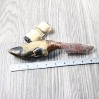 Deer Foot Handle Stone Blade Ornamental Knife #9250    Mountain Man Knife