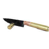 50 Cal Shell Casing Handle Obsidian  Blade Ornamental Knife #23968