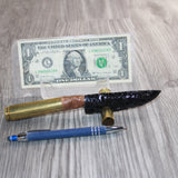 50 Cal Shell Casing Handle Obsidian  Blade Ornamental Knife #23968