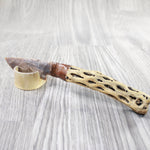 Cholla Cactus Wood Handle Stone Blade Ornamental Knife #8250    Mountain Man Knife