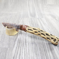 Cholla Cactus Wood Handle Stone Blade Ornamental Knife #8250    Mountain Man Knife