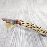 Cholla Cactus Wood Handle Stone Blade Ornamental Knife #8250    Mountain Man Knife