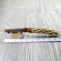Cholla Cactus Wood Handle Stone Blade Ornamental Knife #8250    Mountain Man Knife