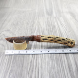 Cholla Cactus Wood Handle Stone Blade Ornamental Knife #8250    Mountain Man Knife