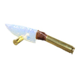 50 Cal Shell Casing Handle Opalite Blade Ornamental Knife #7250     Mountain Man Knife