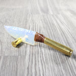 50 Cal Shell Casing Handle Opalite Blade Ornamental Knife #7250     Mountain Man Knife