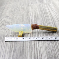 50 Cal Shell Casing Handle Opalite Blade Ornamental Knife #7250     Mountain Man Knife