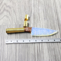50 Cal Shell Casing Handle Opalite Blade Ornamental Knife #7250     Mountain Man Knife