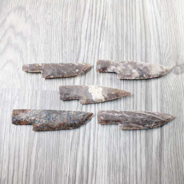 5 Stone Ornamental Knife Blades  #5250     Mountain Man Knife