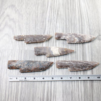 5 Stone Ornamental Knife Blades  #5250     Mountain Man Knife