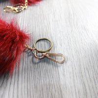 5 Dyed Silver Fox Tail Key rings #2540  Taxidermy Keychain Tassel Bag Tag z