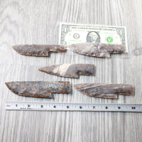 5 Stone Ornamental Knife Blades  #5250     Mountain Man Knife