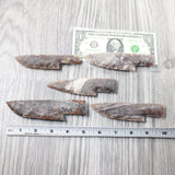 5 Stone Ornamental Knife Blades  #5250     Mountain Man Knife