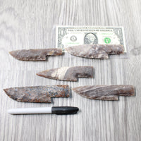 5 Stone Ornamental Knife Blades  #5250     Mountain Man Knife