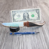 Goat Horn Handle Opalite Blade Ornamental Knife # 22968