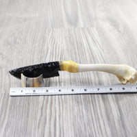 Turkey Bone Handle Obsidian Blade Ornamental Knife #44050  Mountain Man Knife