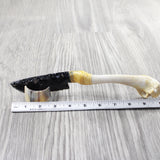 Turkey Bone Handle Obsidian Blade Ornamental Knife #44050  Mountain Man Knife