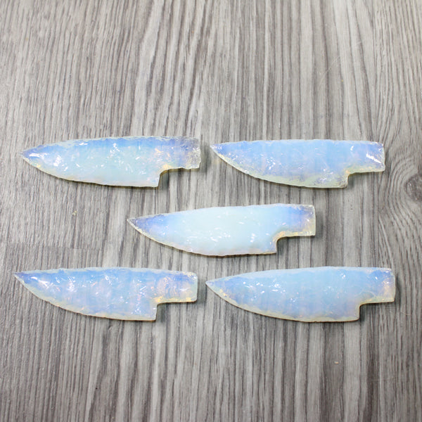 5 Small Opalite Ornamental Knife Blades  #8350    Mountain Man Knife