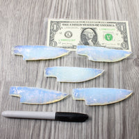 5 Small Opalite Ornamental Knife Blades  #8350    Mountain Man Knife