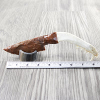 Coyote Jaw Handle Stone Blade Ornamental Knife #8550    Mountain Man Knife