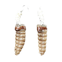 Very Large Rattlesnake Rattle Plus Vertebrae Earrings  #6559  Mountain Man Earrings