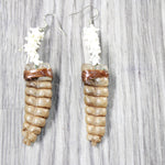 Very Large Rattlesnake Rattle Plus Vertebrae Earrings  #6559  Mountain Man Earrings