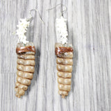 Very Large Rattlesnake Rattle Plus Vertebrae Earrings  #6559  Mountain Man Earrings