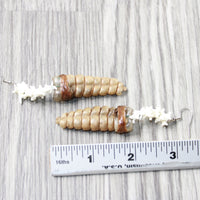 Very Large Rattlesnake Rattle Plus Vertebrae Earrings  #6559  Mountain Man Earrings