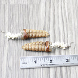 Very Large Rattlesnake Rattle Plus Vertebrae Earrings  #6559  Mountain Man Earrings