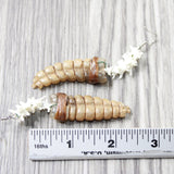 Very Large Rattlesnake Rattle Plus Vertebrae Earrings  #6559  Mountain Man Earrings
