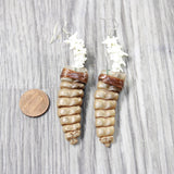 Very Large Rattlesnake Rattle Plus Vertebrae Earrings  #6559  Mountain Man Earrings