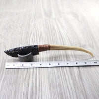Deer Antler Handle Obsidian Blade Ornamental Knife #8550  Mountain Man Knife