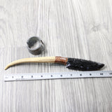 Deer Antler Handle Obsidian Blade Ornamental Knife #8550  Mountain Man Knife