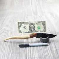 Deer Antler Handle Obsidian Blade Ornamental Knife #8550  Mountain Man Knife