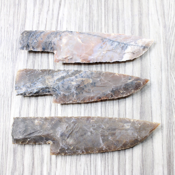 3 Stone Ornamental Knife Blades  #4550   Mountain Man Knife