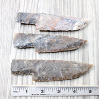 3 Stone Ornamental Knife Blades  #4550   Mountain Man Knife