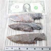3 Stone Ornamental Knife Blades  #4550   Mountain Man Knife