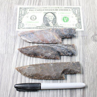 3 Stone Ornamental Knife Blades  #4550   Mountain Man Knife