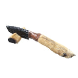 Coyote Foot Handle Obsidian Blade Ornamental Knife #9650  Mountain Man Knife