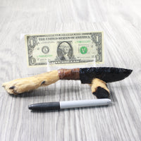 Coyote Foot Handle Obsidian Blade Ornamental Knife #9650  Mountain Man Knife