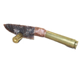 50 Cal Shell Casing Handle Stone Blade Ornamental Knife #23868