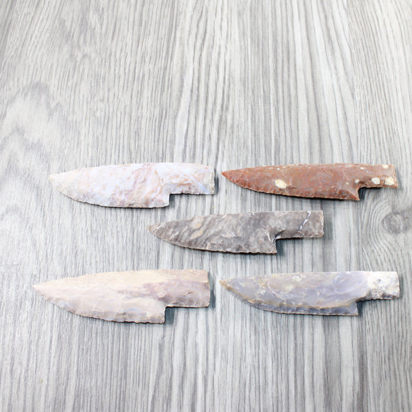 5 Stone Ornamental Knife Blades  #3650     Mountain Man Knife