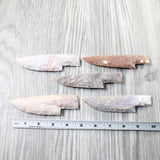 5 Stone Ornamental Knife Blades  #3650     Mountain Man Knife