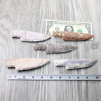 5 Stone Ornamental Knife Blades  #3650     Mountain Man Knife