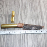 50 Cal Shell Casing Handle Stone Blade Ornamental Knife #23868